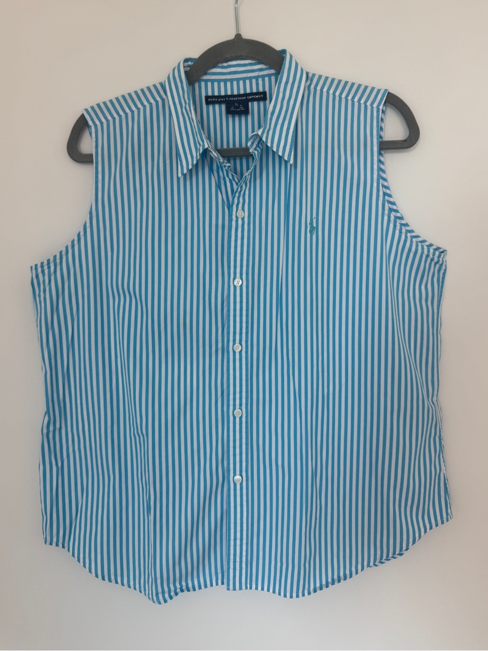 Ralph Lauren Sport Sleeveless Stripe Button Down